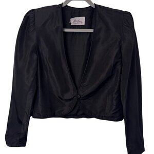 Phil Carry black cropped long sleeve bolero jacket size M